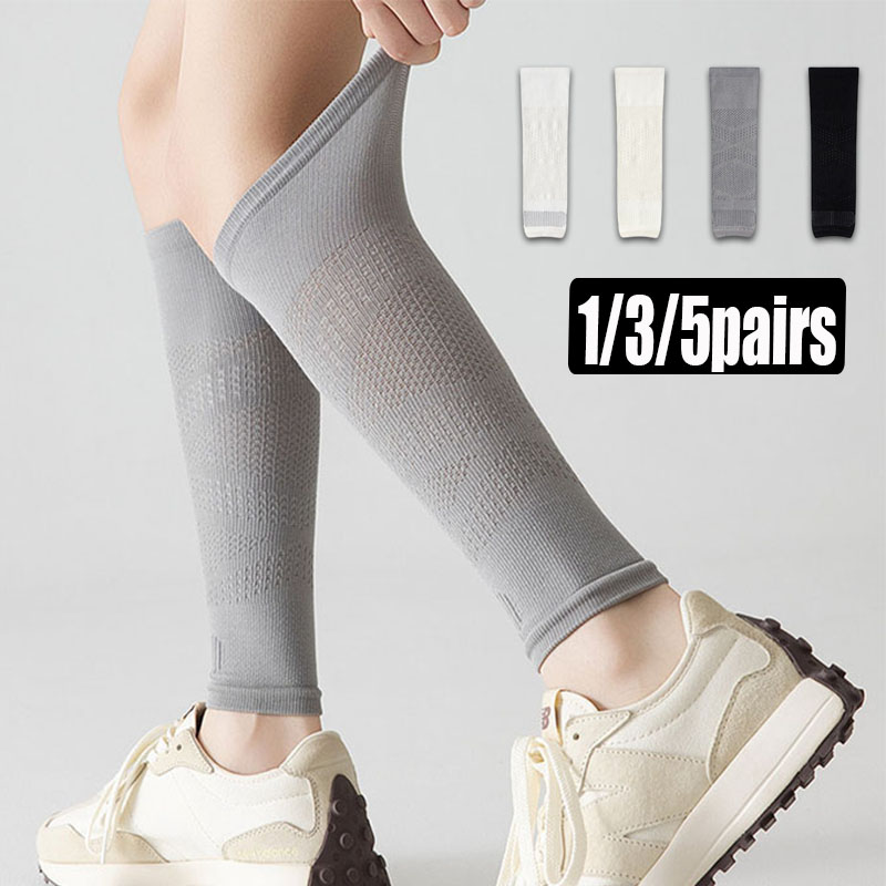Compression Sleeve Calf - ปลอกรัดน่องแบบบีบอัดสำหรับผู้หญิง 1/3/5 คู่ ระบายอากาศได้ดี ยืดหยุ่น รองรับขาส่วนล่าง