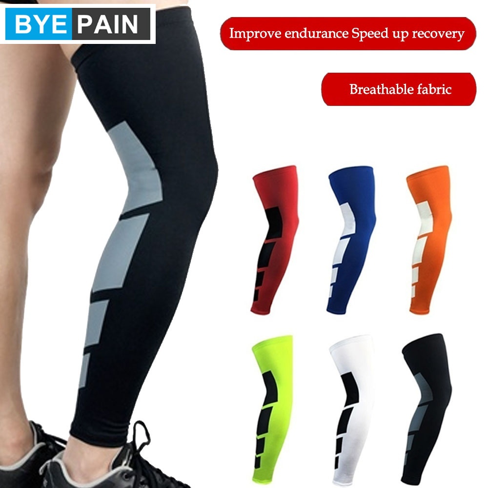 Compression Sleeve Calf - 1Pcs BYEPAIN Anti Slip ความยาวเต็มรูปแบบการบีบอัดแขนขาน่อง Calf