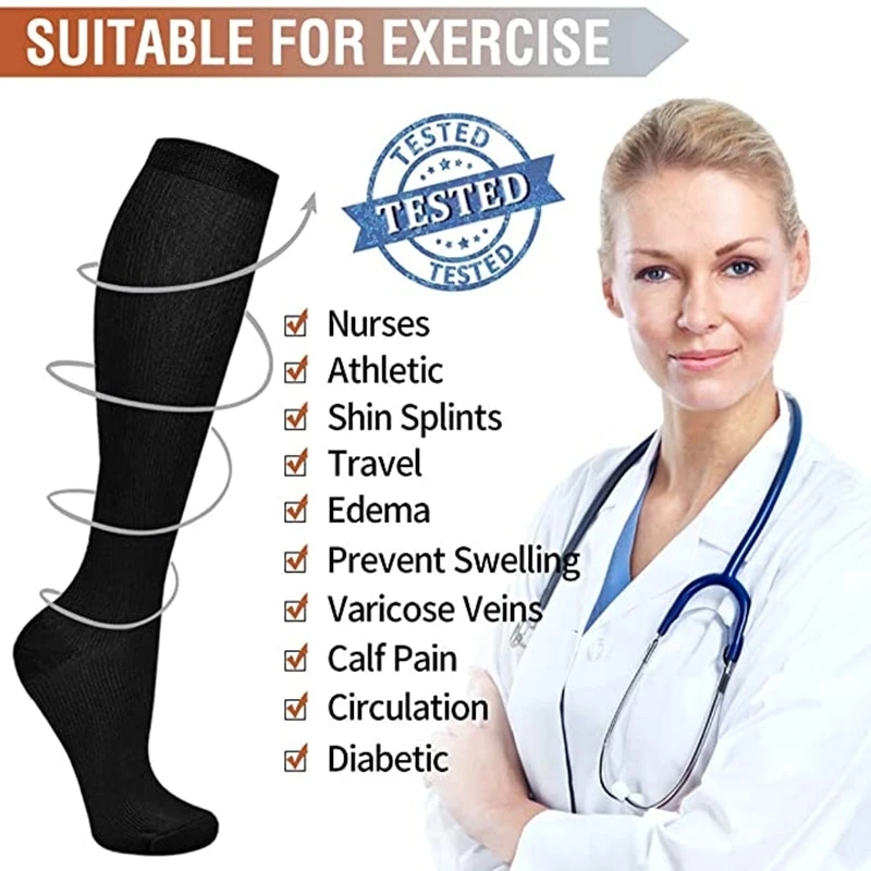 ถุงน่องรัดกล้ามเนื้อ2คู่ถุงเท้ - Compression Sock Medical บทวิจารณ์และราคา